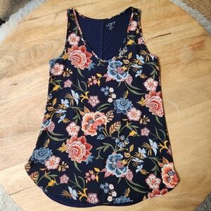 LOFT outlet Navy Floral Sleeveless Tank